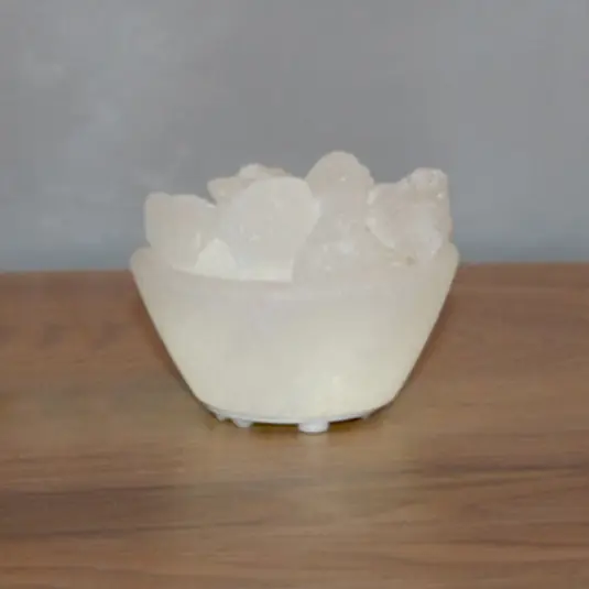 Outlet Fehér LED sókristály tál Petite
