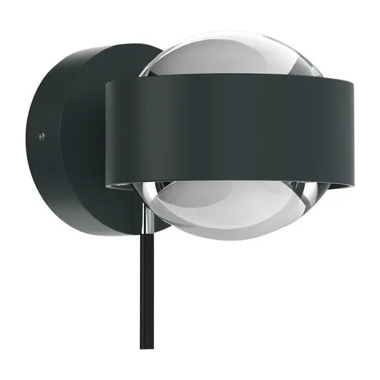 Puk Mini Wall+ LED, átlátszó lencsék, antracit/króm Azonnali szállítás