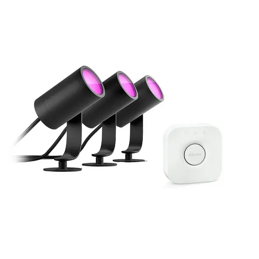Philips Hue LED spotlámpa Lily, 3 darabos készlet, bridge, RGB, CCT, IP65 Akciós ár