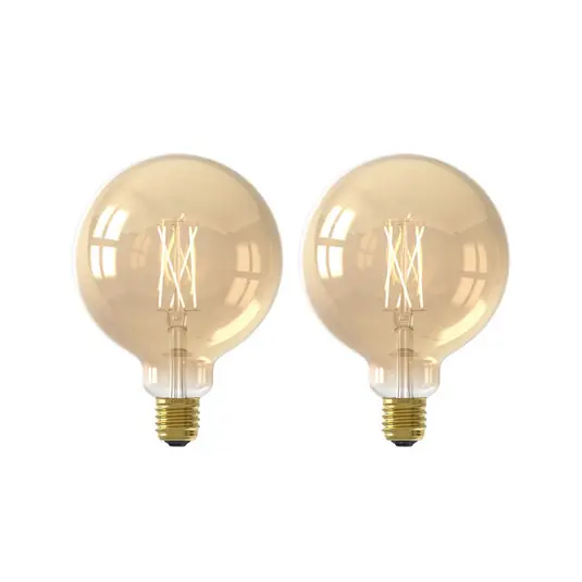 Calex Smart LED izzószálas izzó E27 G95 7W CCT 2 darabos készlet Biztonságos fizetés