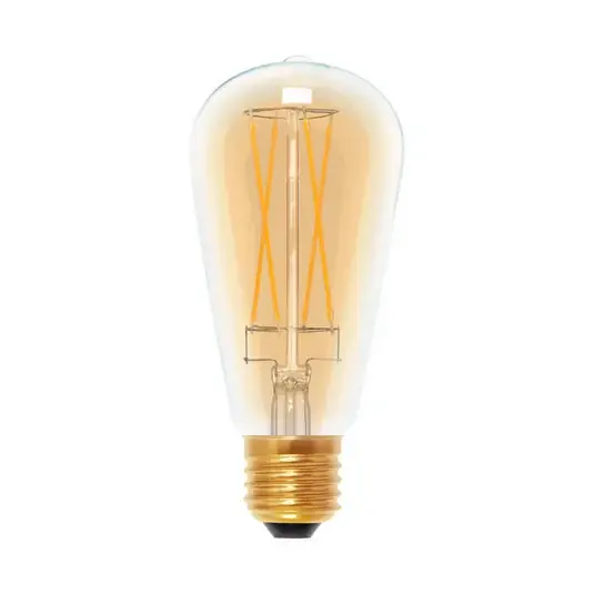 Népszerű SEGULA LED lámpa E27 ST64 5W 2,200K arany/arany halványítva