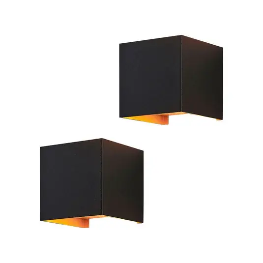 Vásárlói kedvenc Arcchio fali lámpa Zuzana, 2 darabos szett, fekete-arany, G9, 10 cm
