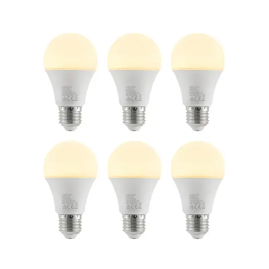LED izzó E27 A60 9,5 W 3000 K opál, 6-os készlet Legnépszerűbb