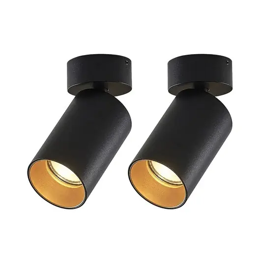 Arcchio spotlámpa Brinja, 2 darabos szett, fekete, kerek, Ø 6cm, GU10 Csak ma
