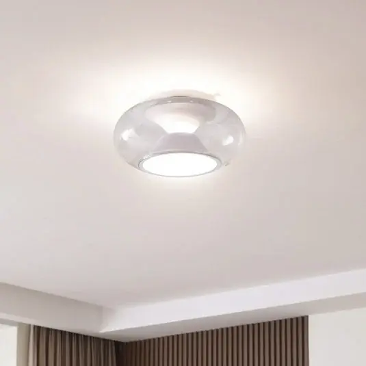 Lucande LED mennyezeti lámpa Orasa, üveg, fehér/tiszta, Ø 43 cm Biztonságos vásárlás