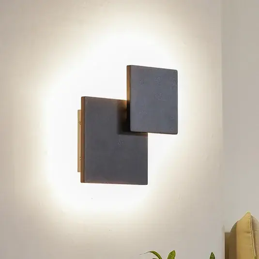 Lucande LED-es fali lámpa Elrik, fekete, 27 cm magas, fém Kedvezmény