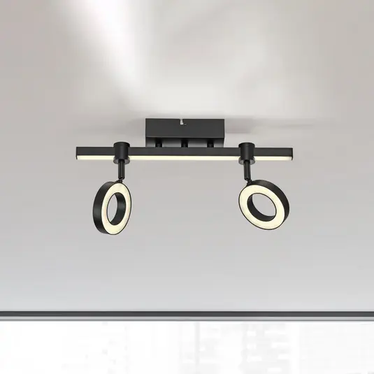 Végkiárusítás JUST LIGHT. LOLAsmart Bileda LED mennyezeti lámpa, 2 izzós, fekete