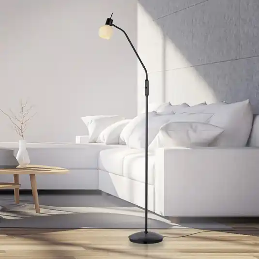 JUST LIGHT. Loki állólámpa, fekete, vas, üveg Vedd meg most
