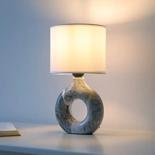 JUST LIGHT. Carara asztali lámpa, kerámia talapzat, szürke Vedd meg online