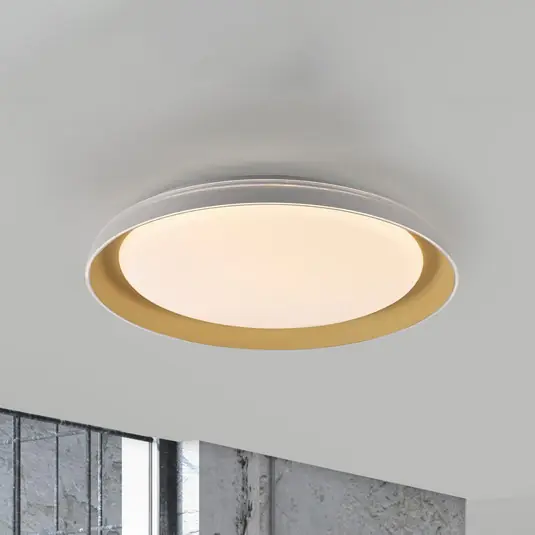JUST LIGHT. Sati LED mennyezeti lámpa, műanyag, fehér/brass Olcsóbb