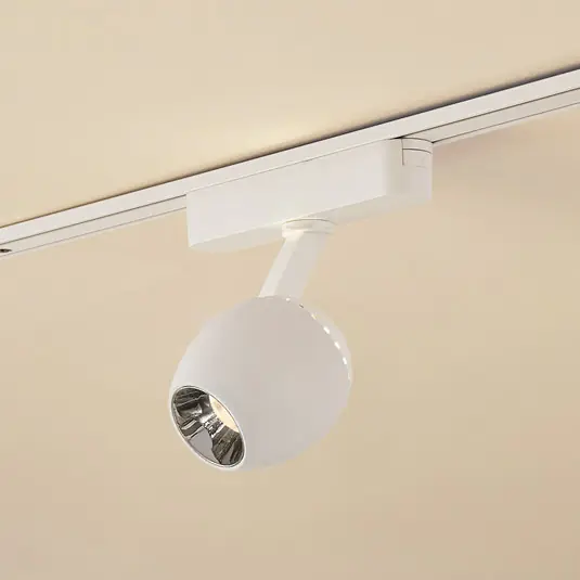 Lindby LED-es reflektor 48 V Lumaro, fehér, Ø6cm, műanyag, fényerőszabályozó Expressz kézbesítés