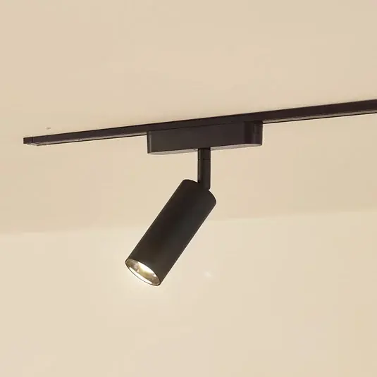 Lindby LED-es reflektor 48 V Lumaro, fekete, Ø 4 cm, alumínium, Vásárlói kedvenc
