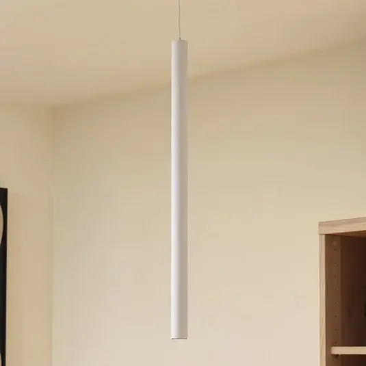 Lindby LED függő világítás Lumaro, fehér, Ø 3cm, alumínium, 48V, dimmelhető Olcsóbb