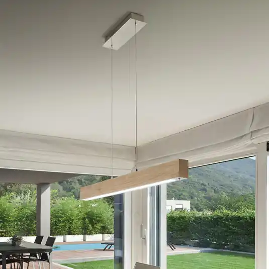 Badia LED-es függőlámpa, érintésvezérléssel, tölgyfa, hossza 110 cm Akciós ár