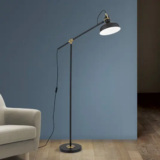 Árcsökkenés Schiller állólámpa, fekete, fém, 153 cm, állítható, állítható