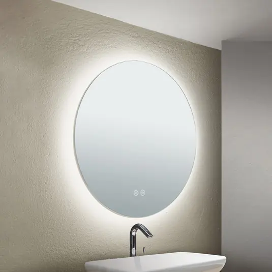 Árcsökkenés Fókusz LED tükör, Ø 45 cm, CCT, ködmentes, érintéscsillapítással