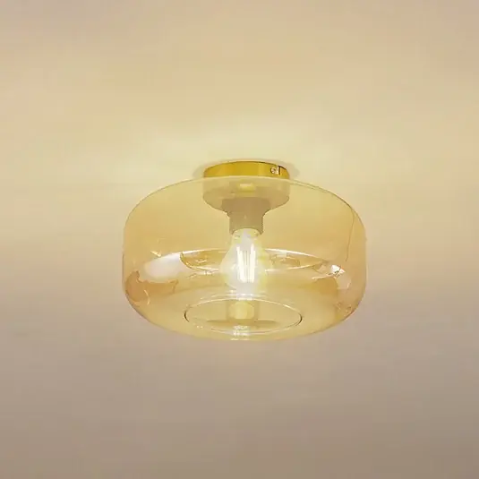 Lindby Hildur mennyezeti világítás, Ø 28,5 cm, borostyán, üveg Kiárusítás
