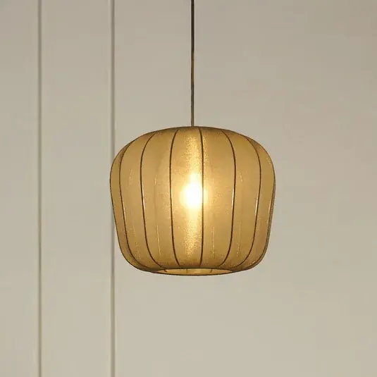 Lindby függőlámpa Helin, fekete, Ø 35 cm, anyagból készült Akciós ár