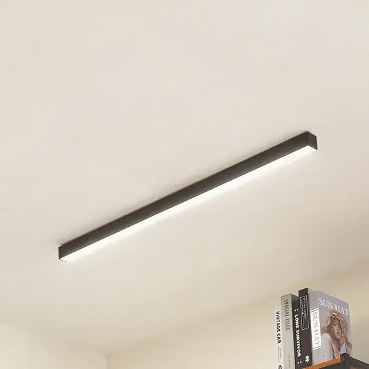 Lucande Teniona LED mennyezeti világítás, 101 cm, fekete, alumínium Legjobb ár