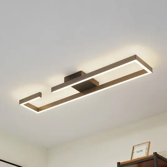 Lucande LED mennyezeti lámpa Yvor, 100 cm, fekete, alumínium Ne maradj le