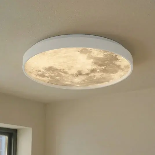 Lindby LED-es mennyezeti lámpa Lune, műanyag, fém, 38 cm Szezonális akció