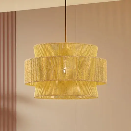 Olcsó Lindby lógó világítás Anuva, natúr, papír, Ø 45 cm