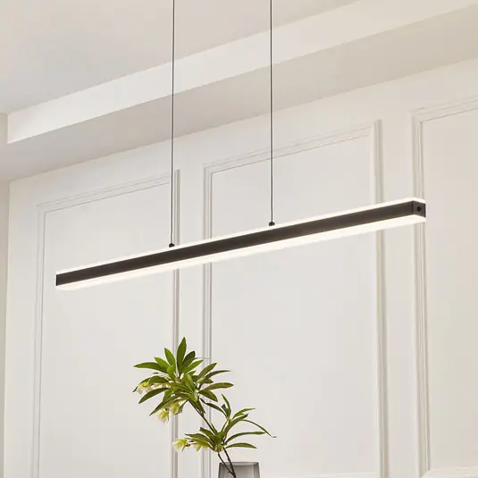 Olcsó Lucande Pendolo LED-es függőlámpa, fekete, alumínium, 120 cm