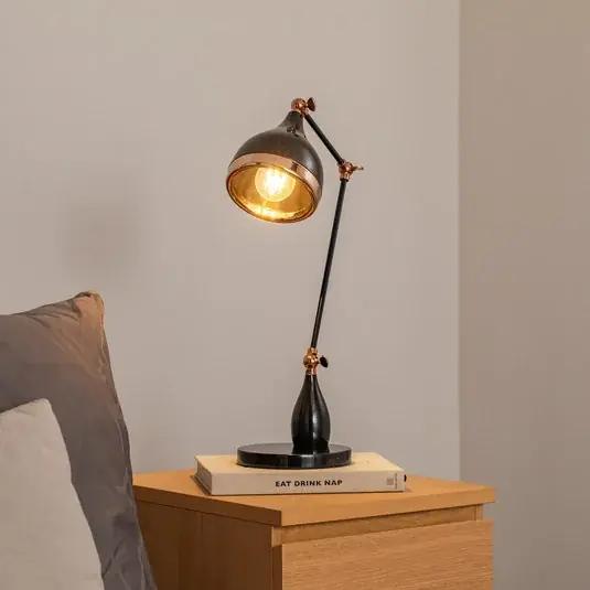 Yildo 7015 asztali világítás, fekete/réz, fém, magasság 50 cm Azonnali szállítás