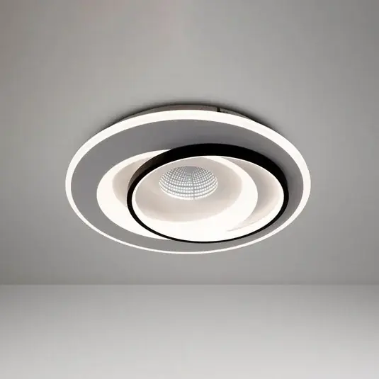 Vedd meg online LED mennyezeti lámpa Malea. fehér/fekete, fém, Ø 49 cm, CCT