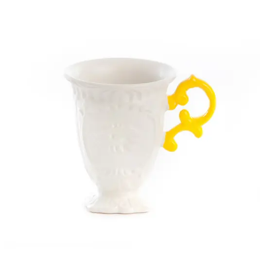 SELETTI bögre I-Wares, fehér / sárga, 300 ml, porcelán Expressz szállítás