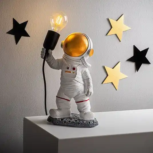 Asztali világítás Astronaut-1, fehér, poliészter, magasság 32 cm Expressz kézbesítés