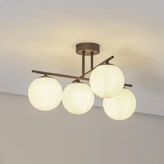 Aurora mennyezeti világítás, barna, Ø 50 cm, 4 izzós, üveg, E14 Ajánlat
