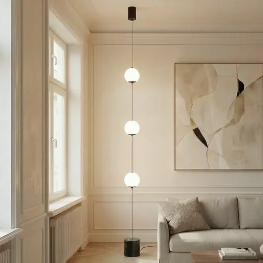 Lucande LED álló világítás Darrow, fekete/opál, üveg, dimmelhető Outlet