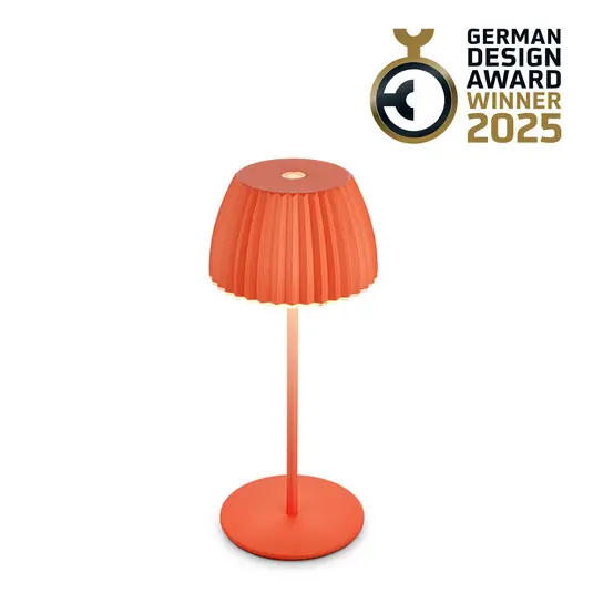 LED tölthető asztali világítás Brilo unplugged Riffle, 20 cm, narancssárga Kedvezményes ár