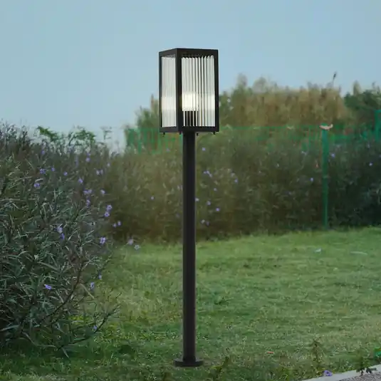 Ne maradj le Lindby ösvény világítás Bolgar, fekete, fém, üveg, 15 cm