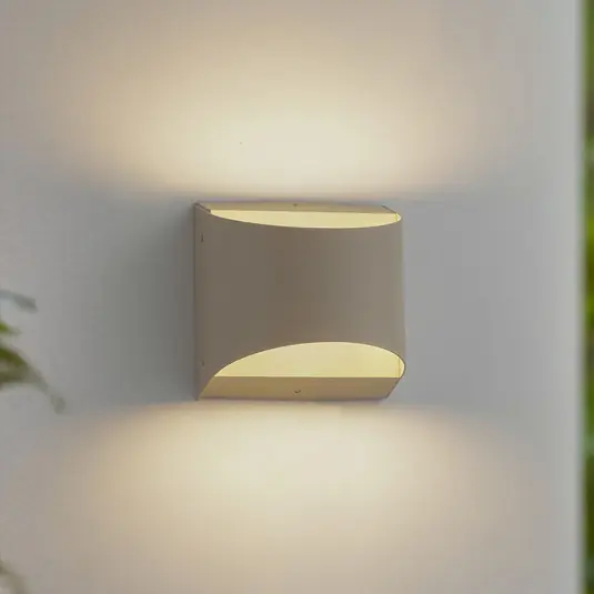 Nézd meg most Lindby Lenore LED kültéri fali lámpa, bézs, fém, 13,5 cm