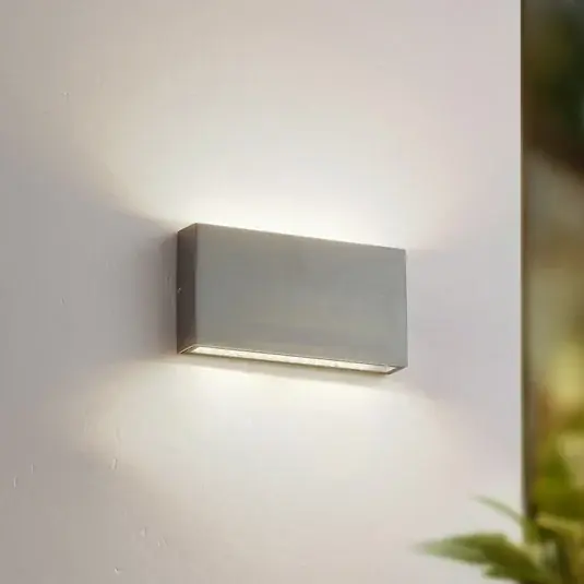 Utolsó esély Lindby LED kültéri falilámpa Jarte, ezüst, fém, 17 cm, IP54
