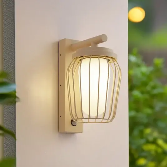 Lucande Chandan kültéri fali lámpa, 30 cm, bézs, érzékelő, IP44 Olcsó
