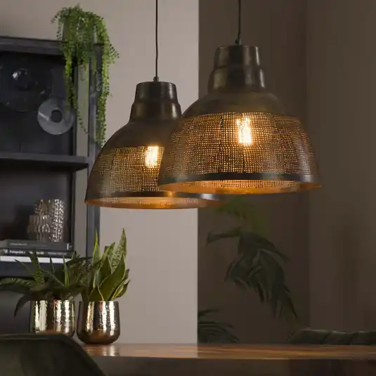 Legkelendőbb Sargona függőlámpa, 2-lámpás, antik bronz, fém, E27