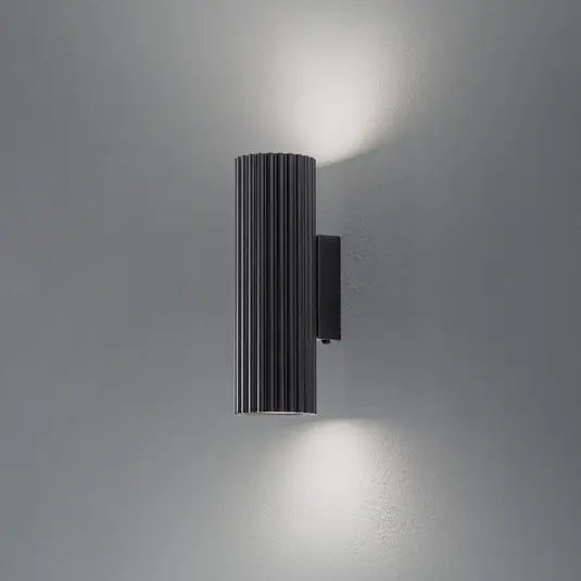Carbon fali lámpa, fekete, 20 cm magas, alumínium, 2 lámpás. Újdonság