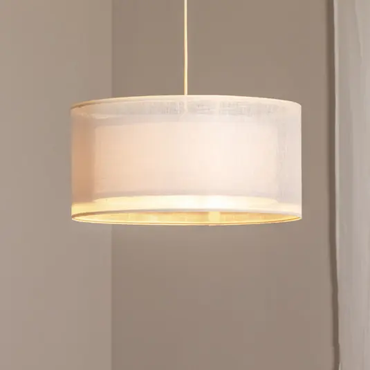 Duo Den Light függőlámpa, krém, Ø 50 cm, vászon, PVC Korlátozott ajánlat