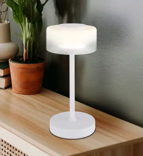 Gyors kiszállítás Belinda LED asztali világítás, fehér, magasság 33 cm, fém