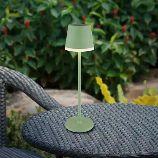 Korlátozott ajánlat LED napelemes világítás, fém, világoszöld, magasság 41 cm, IP44