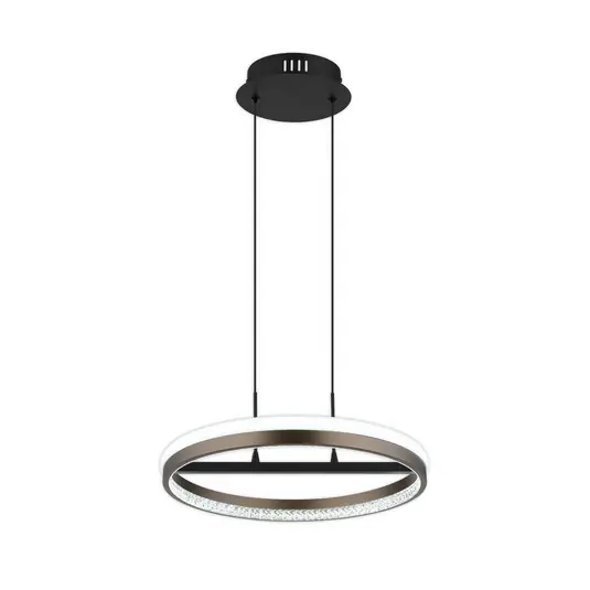 Gyors kiszállítás Della LED lógó lámpa, Ø 40 cm, sötétszürke, fém