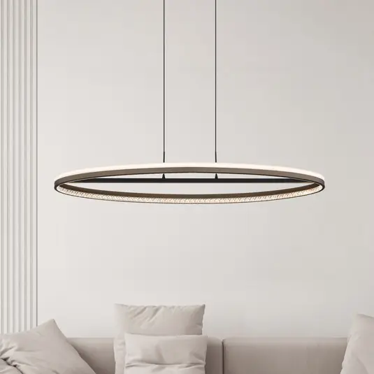 Prémium Della LED lógó lámpa, 101 cm hosszú, sötétszürke, fém