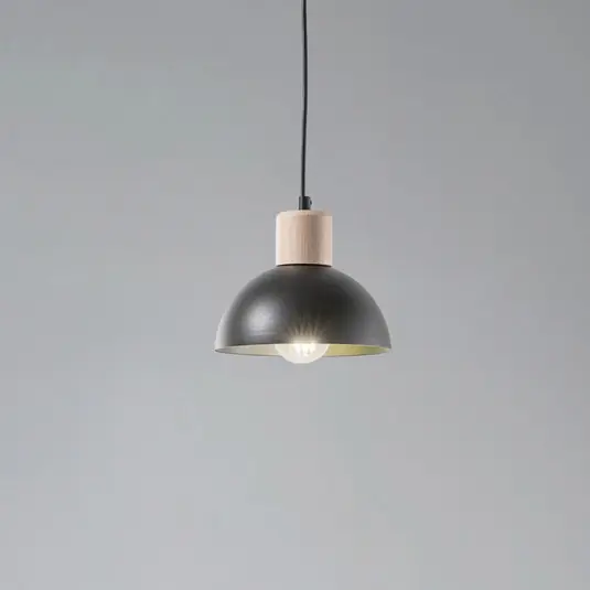 Seco függőlámpa, Ø 18 cm, fekete, fém/fa Azonnal elérhető