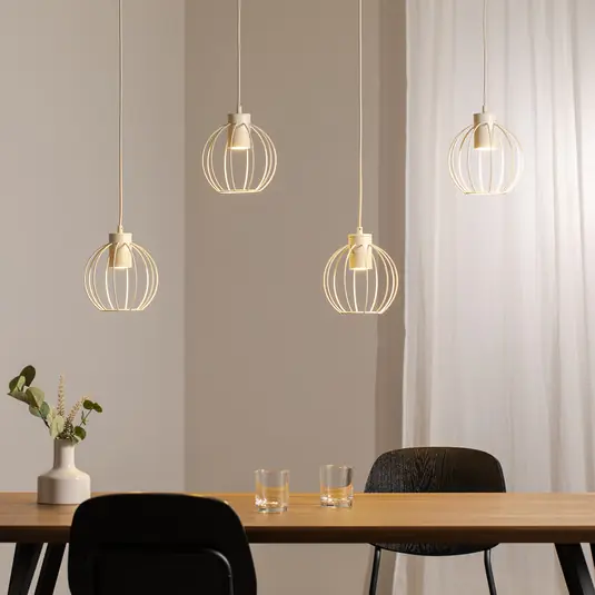 Utolsó esély STARLIGHT függőlámpa, krémfehér, 4 lámpás, hossza 100 cm fém