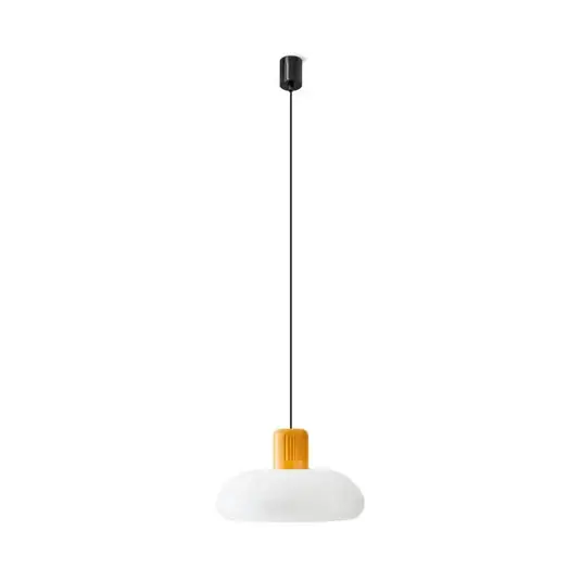 Utolsó esély Stilnovo Trepiù LED lógó lámpa, fehér/sárga, Ø 40 cm, fém
