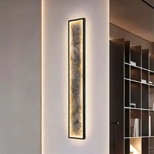Újdonság Stone LED fali világítás, 100 x 15 cm, CCT, fekete, fém