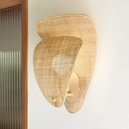 MARKET SET Coquillage fali lámpa, természetes színű, 33 cm, rattan Outlet